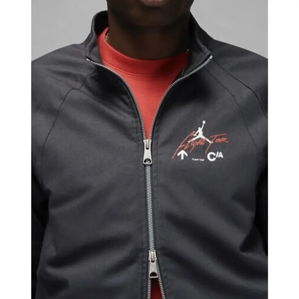 Nike Air Jordan Flight Heritage Jacket Black Red DQ7550-045 Men's Medium